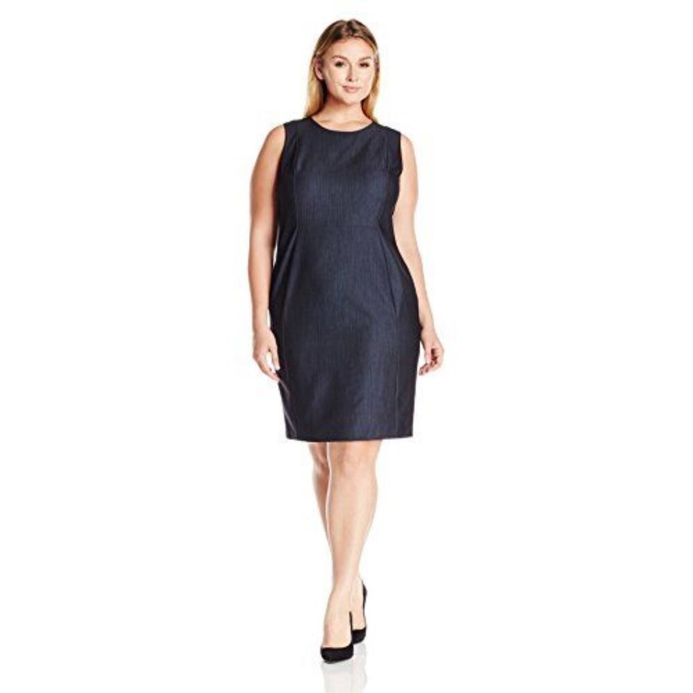 NWT Calvin Klein Denim Sleeveless Sheath Dress